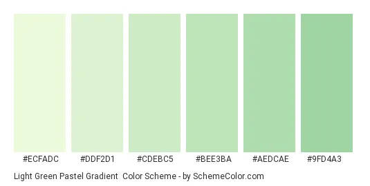 Pastel Green Monochrome Color Scheme