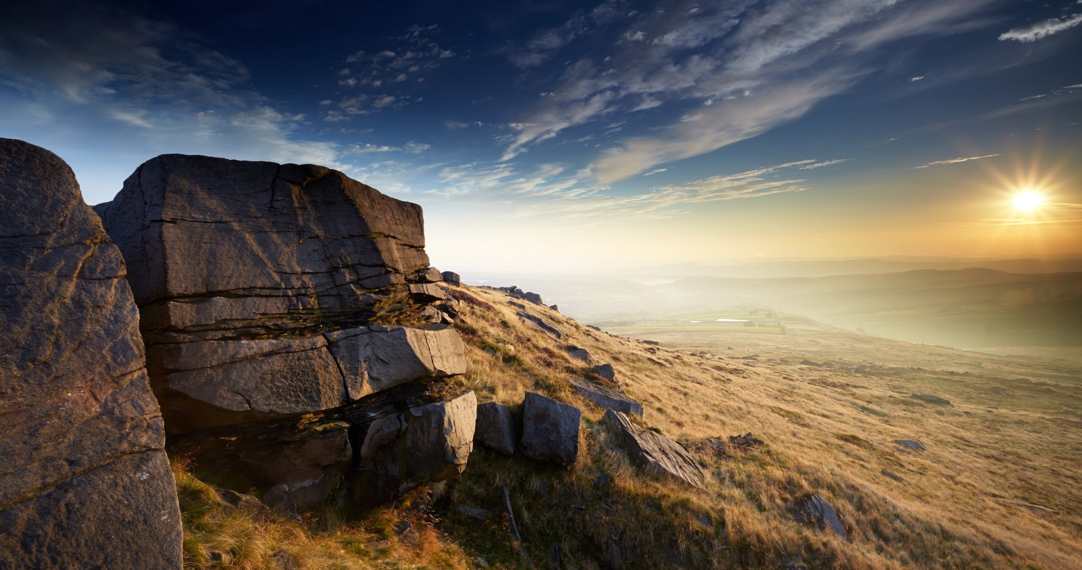 Sunset Mountain Landscape 4k Ultra Hd Wallpaper Mountain