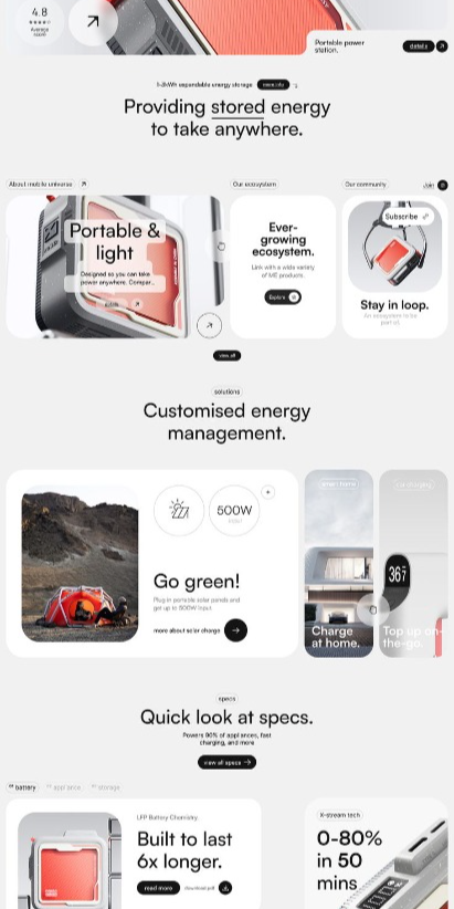 Product Website Design ecommerce landing page