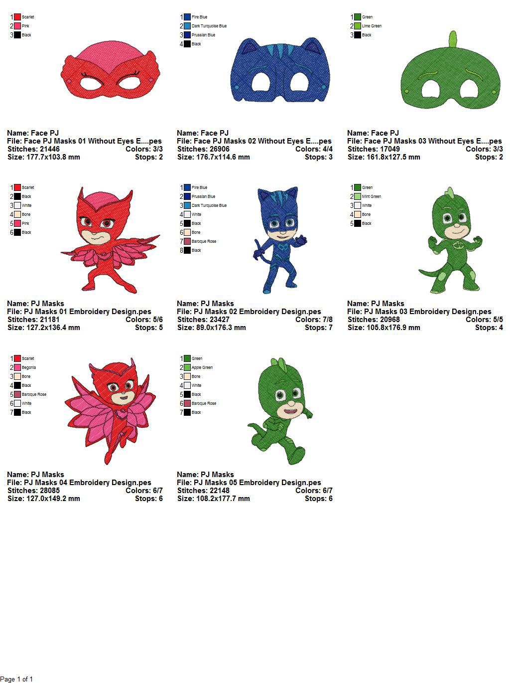Instant Download Owlette Pj Masks Applique 03 Embroidery Design