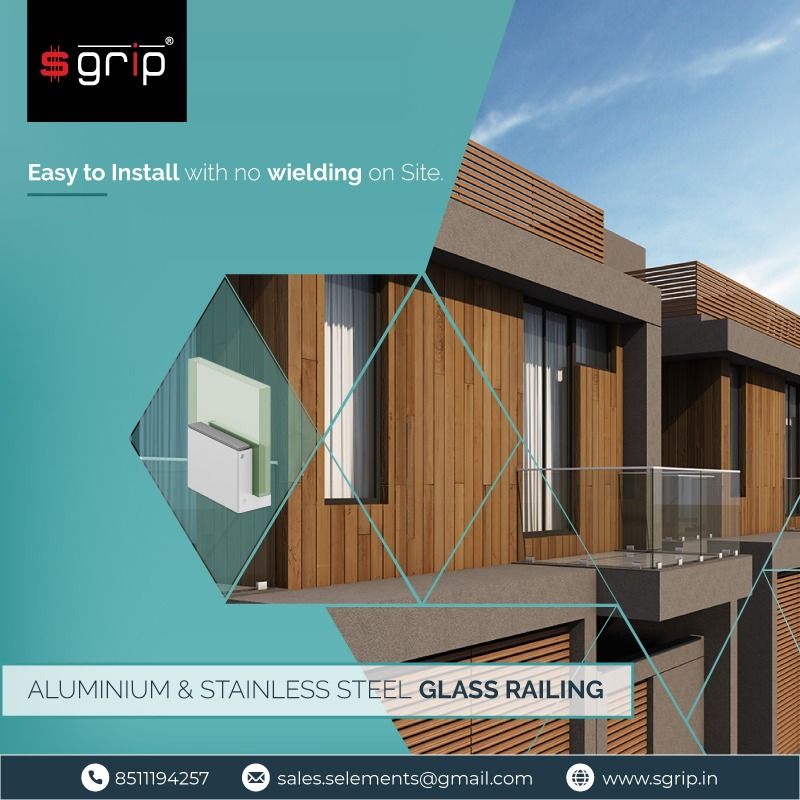 S Grip Aluminium Stainless Steel Glass Railing System Glass Railing System Stainless Steel Railing Glass Railing