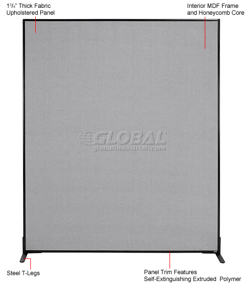 Interion® Freestanding Office Partition Panel, 60-1/4
