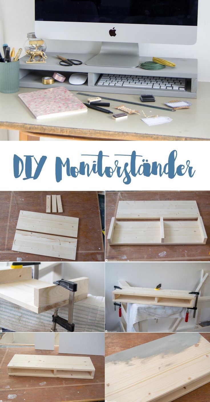 DIY Monitorständer mit Fächer für mehr Ordnung