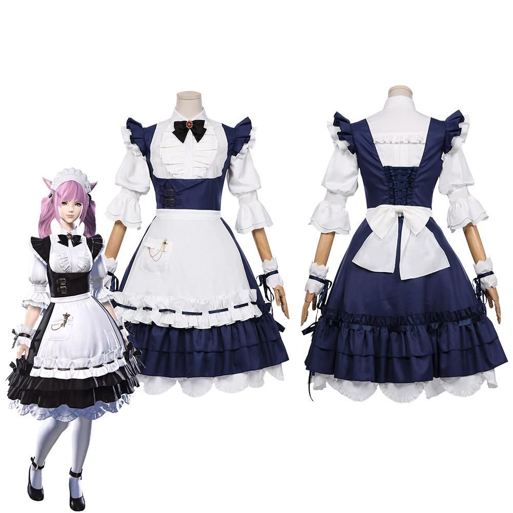 FINAL FANTASY XIV Miqo'te Maid Outfit Halloween Carnival Costume