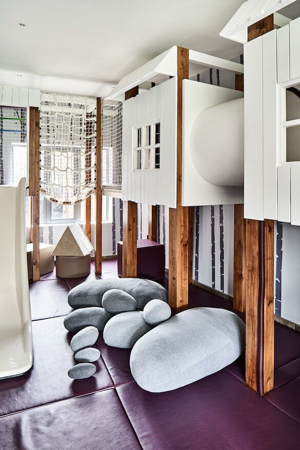 Home Indoor Playground Ideas - Petite Modern Life Indoor Playroom, Kids Playroom Decor, Playroom Design, Kids Room Design, Kid Room Decor, Home Decor, Kids Gym Room, Playroom Slide, Children Playroom