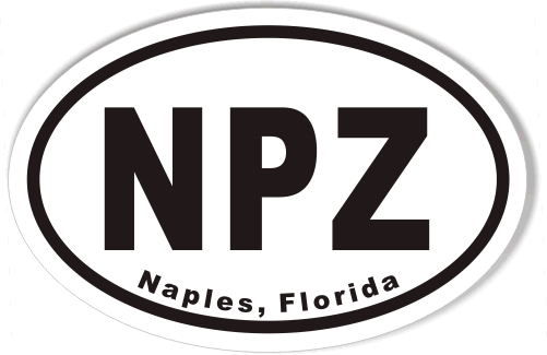 NPZ Naples Florida Oval car window bumper sticker decal 5/" x 3/"