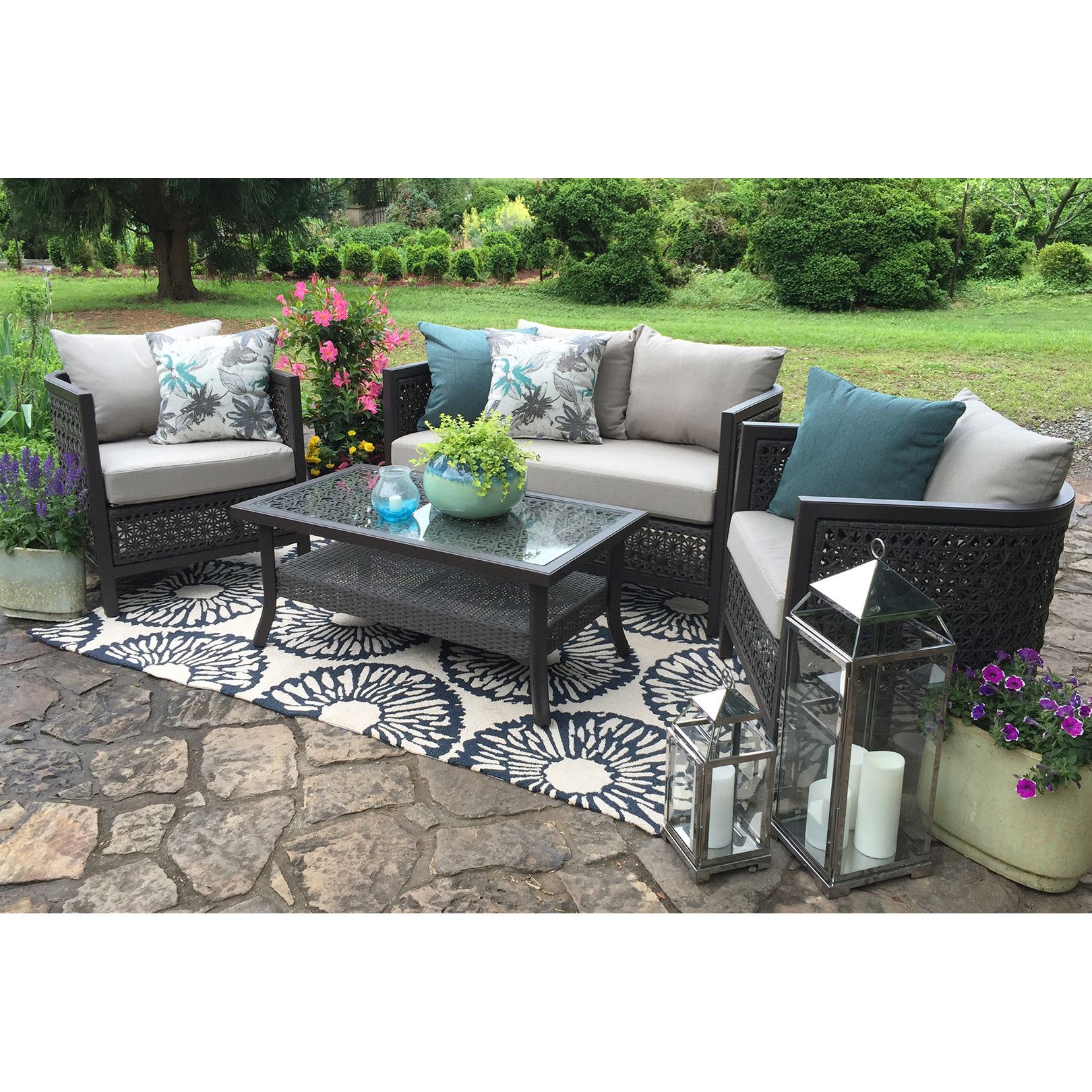 4Piece Carla Patio Seating Group Patio furniture for sale, Patio