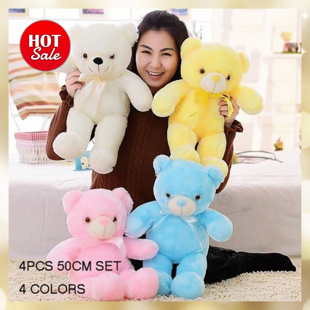 Luminous 30/50/80cm Creative Light Up LED Teddy Bear Stuffed Animal Plush Toy Colorful Glowing Teddy Bear Christmas Gift for Kid #bearplushtoy