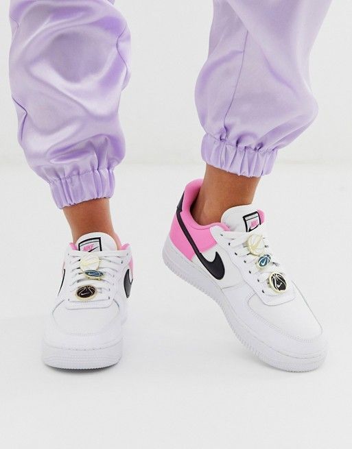 nike air force 1 white pink black