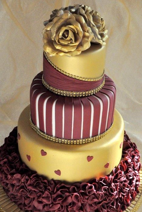 gold and burgundy wedding