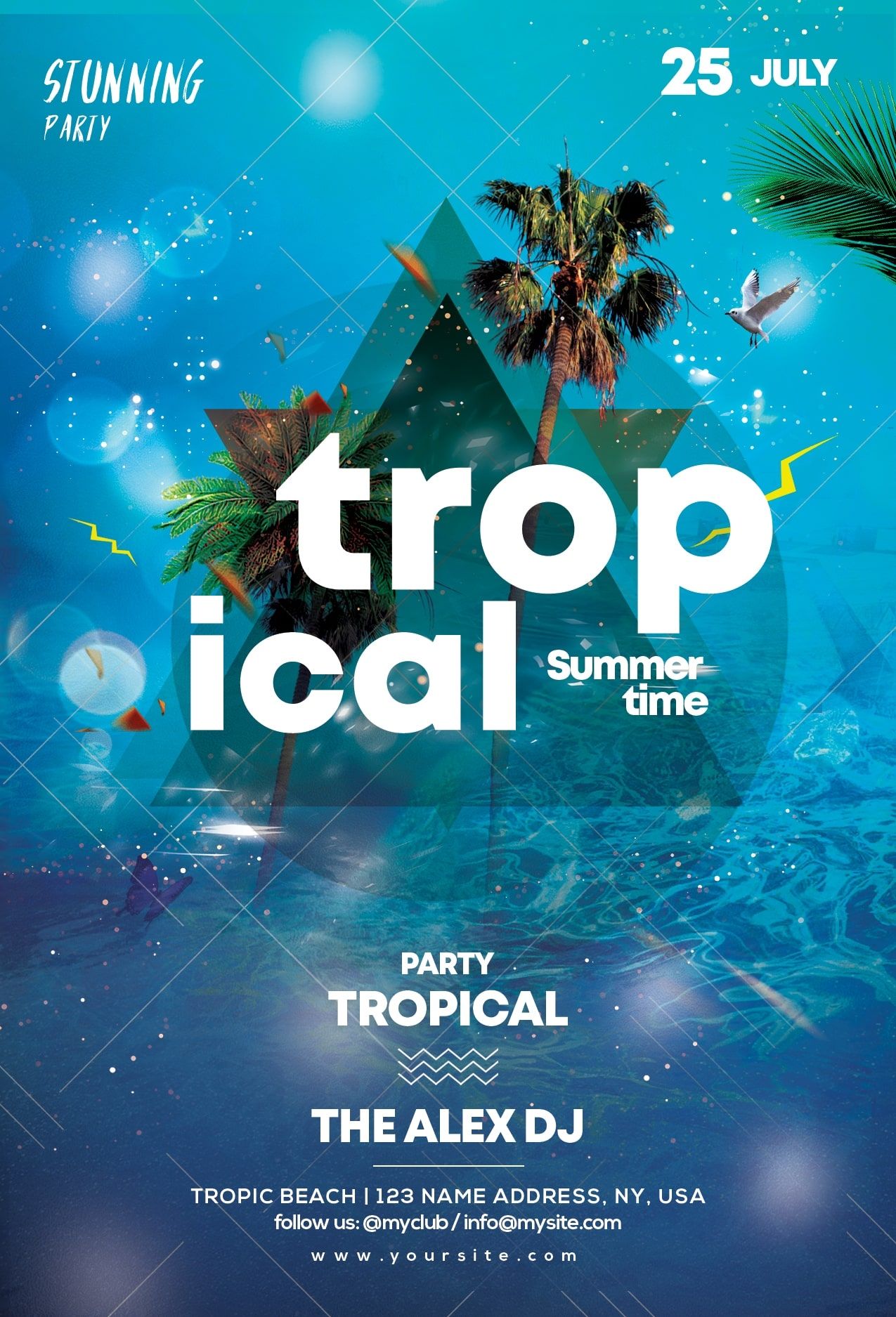 Free Tropical Summer Party Flyer Template Free Printable Free psd Free Tropical Summer Party Flyer Template Free Printable Free psd