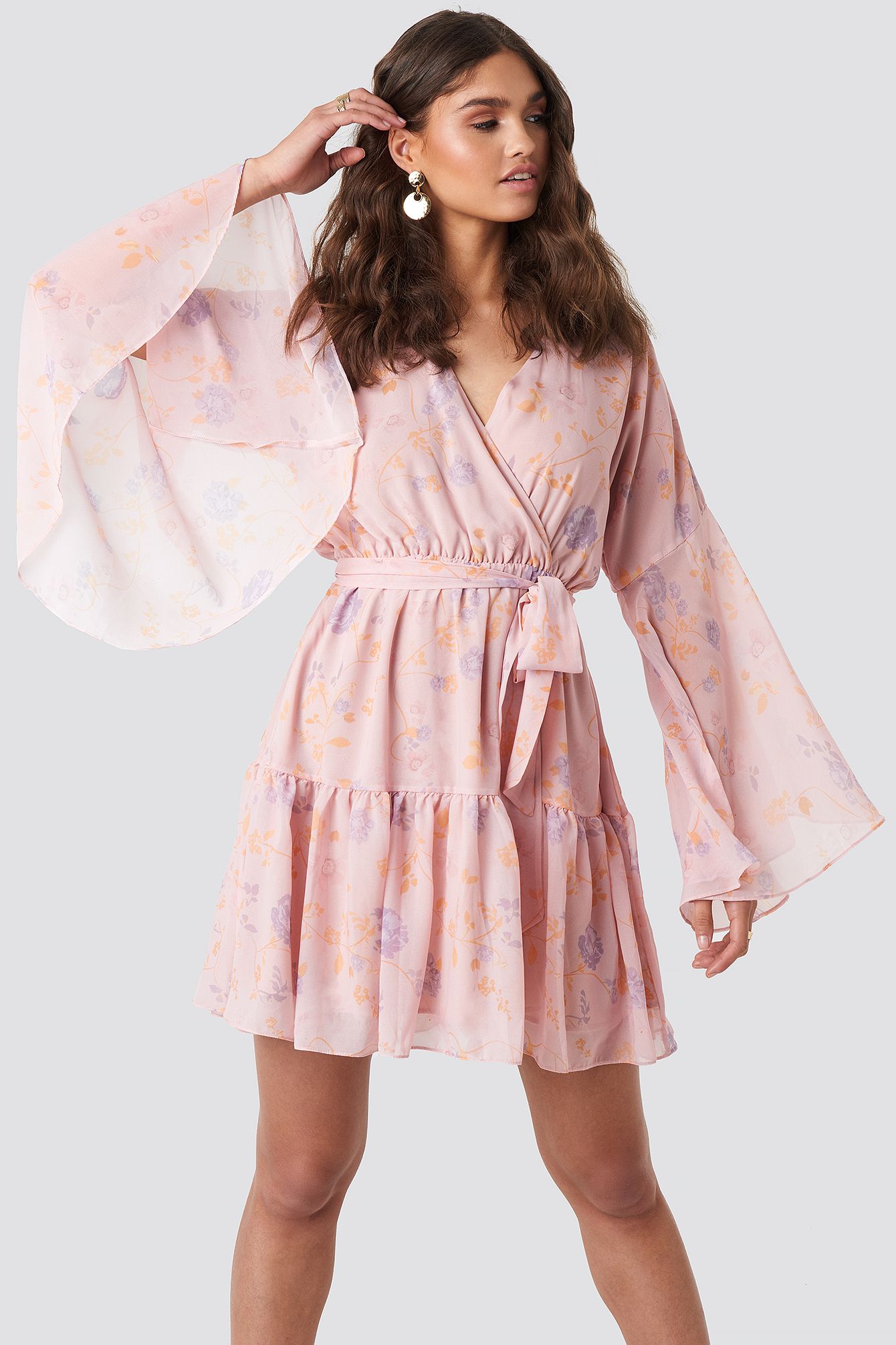 Wide Sleeve Mini Dress Pink Mini dress, Mini dress with sleeves Wide Sleeve Mini Dress Pink Mini dress, Mini dress with sleeves