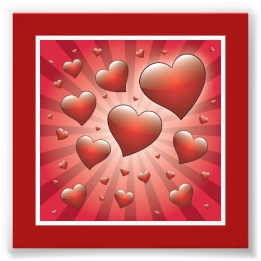 Fvhwrv Reds Rays Hearts Love Friendship Flirting Photo Print