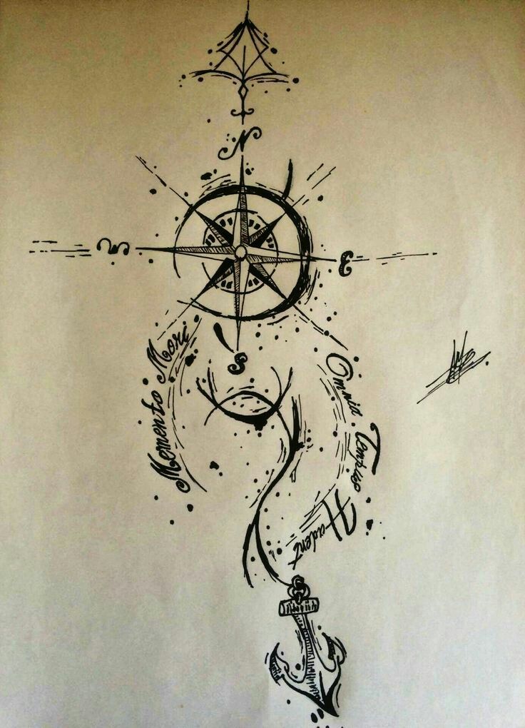 In which direction is YOUR life going ? Compass Tattoo Drawing, Tatoo ...