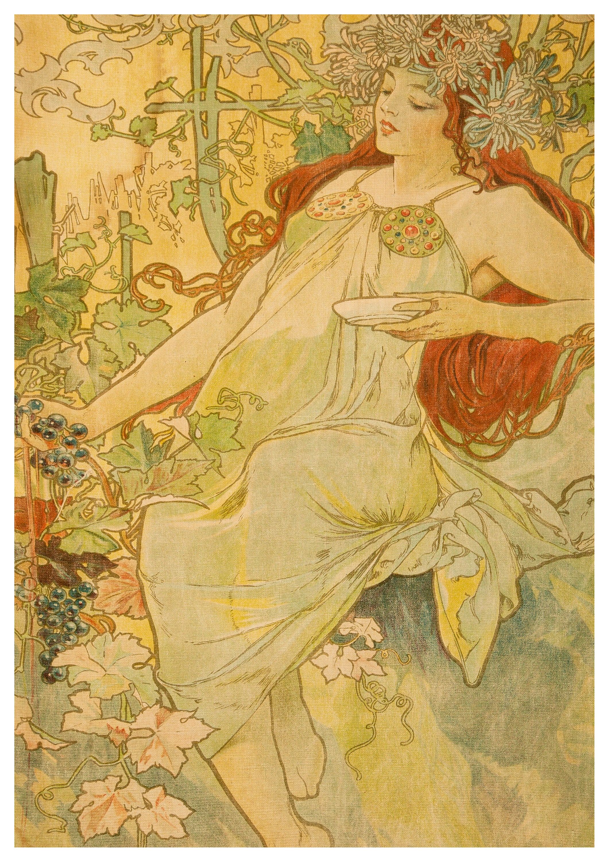 Reproduction Vintage alphonse Mucha Autumn Fine - Etsy UK | Mucha art ...