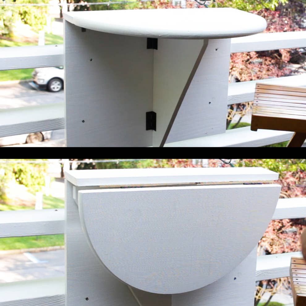 Is Your Balcony Too Tiny For Furniture? This DIY Murphy Table Is Perfect When You're Short On Space #smallbalconyfurniture