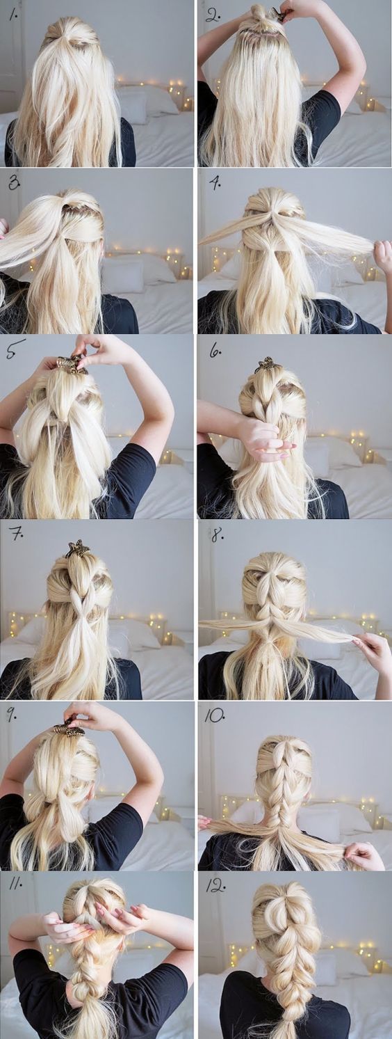 White blonde hair solid color As we all know, a perfect hairstyle plays an important part for your overall style. Women are always. Get a fuller hair. Chunky Braids, Easy Braids, Easy Bun, Dutch Braids, Box Braids, Ponytail Easy, Easy Chignon, Simple Braids, Unique Braids