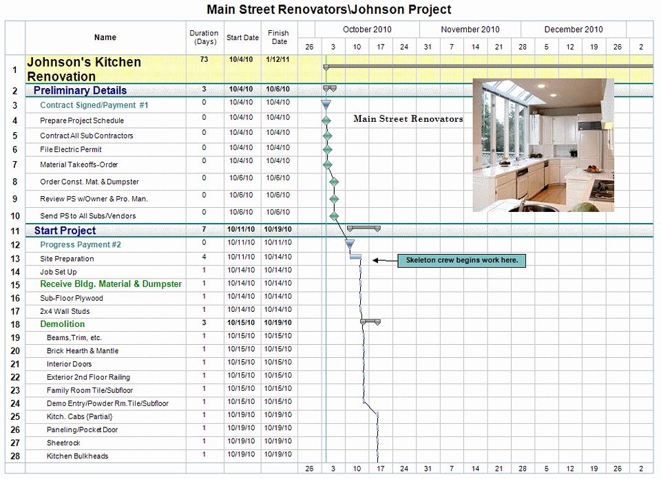 Renovation Excel Template
