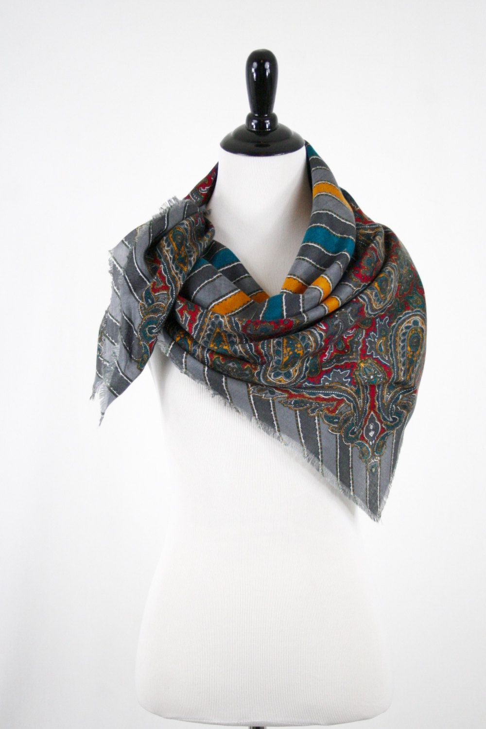 Burberry Monogram Silk Wool Jacquard Large Square Scarf Black Square Scarf Fringe Scarf Silk Wool