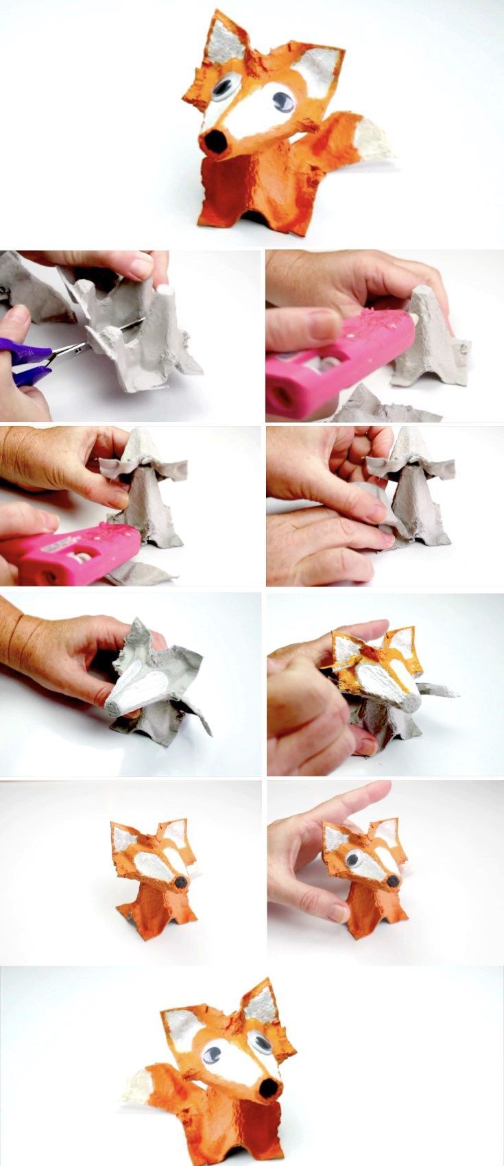 Egg Carton Fox Make Film Play Here is a fun kids’ craft project that transfor...