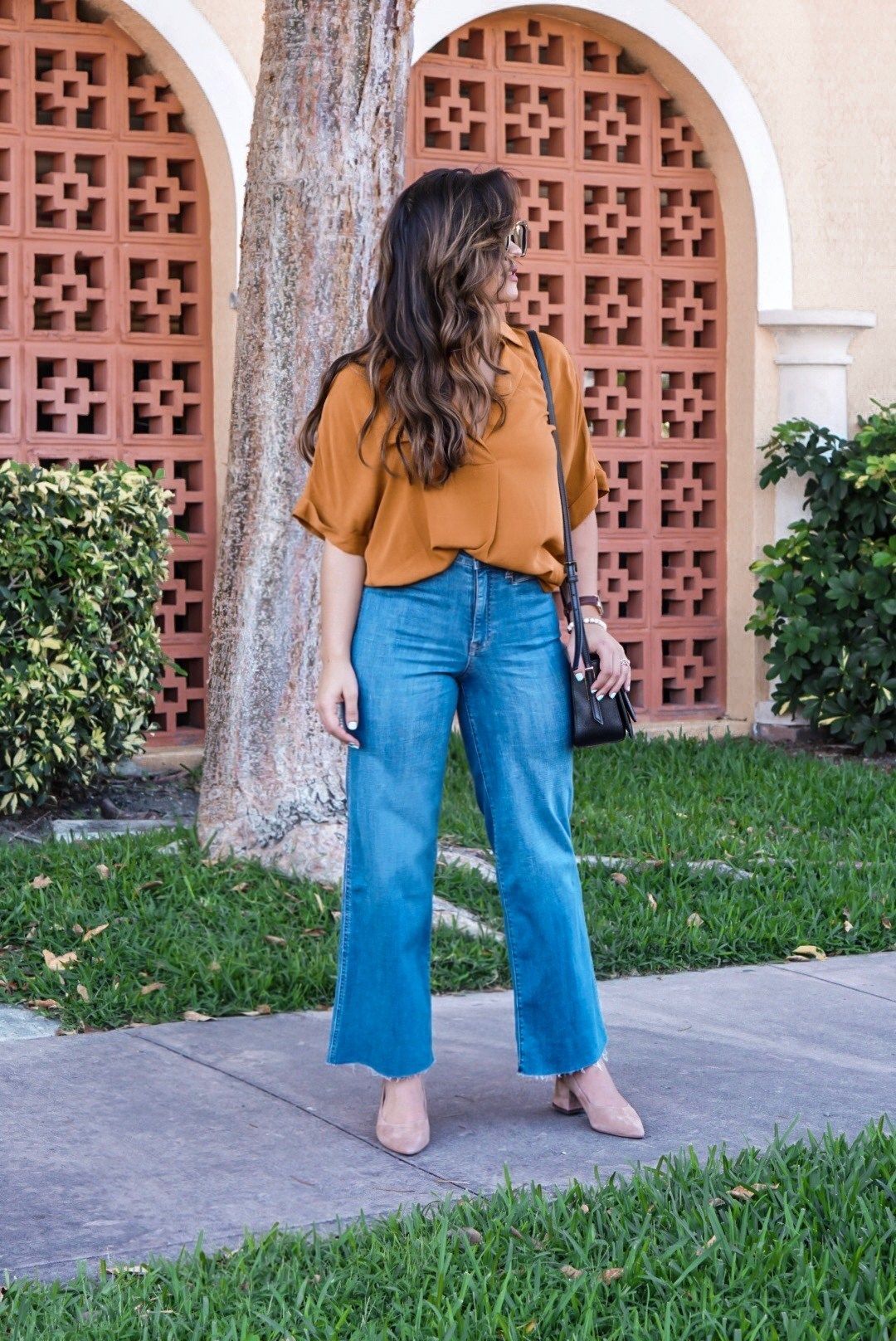 Wide Leg Crop Jeans outfit via Krista Perez of