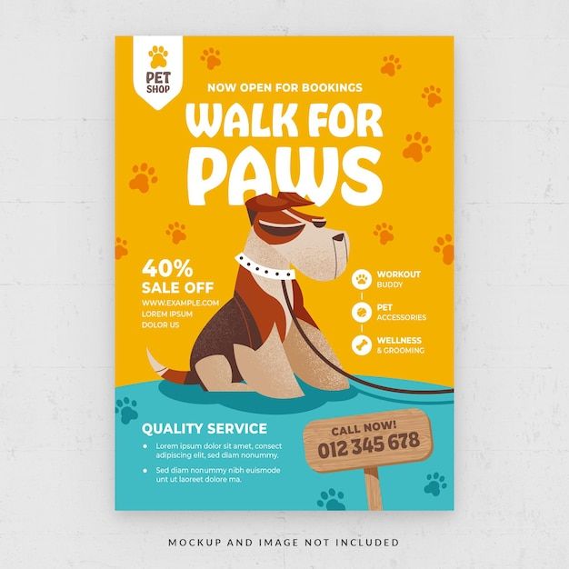 Premium PSD Dog Walking Pets Service Flyer Template In PSD Dog premium-psd-dog-walking-pets-service-flyer-template-in-psd-dog