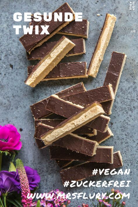 Gesunde Twix Riegel vegan zuckerfrei glutenfrei #sugarfreedesserts