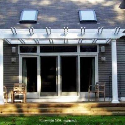 This Stunning Pergola In Boxboro Ma Is Built With Pressure Treated This Stunning Pergola In Boxboro Ma Is Built With Pressure Treated Wood That Has Been Painted White And Sits Atop A Pair Of Fibergl Columns