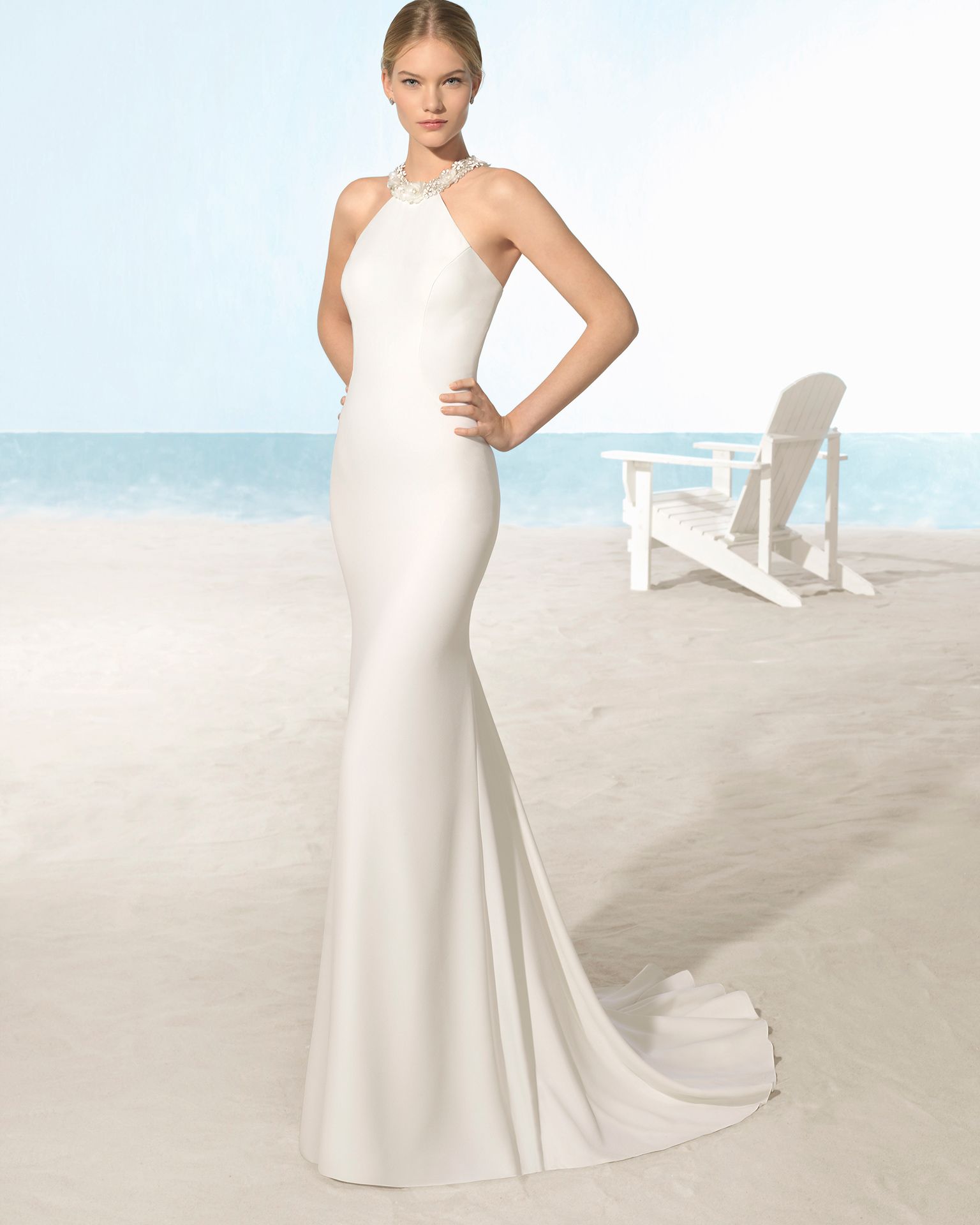 mermaid crepe wedding dress
