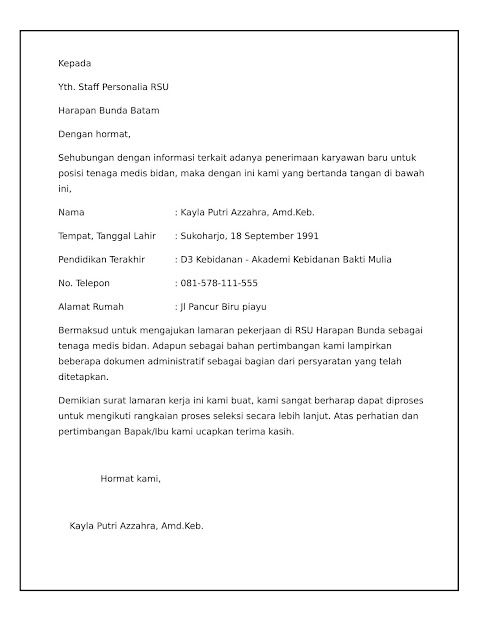 Kumpulan gambar tentang Contoh Surat Lamaran Kerja Untuk Perawat, klik untuk melihat koleksi gambar lain di KibrisPDR Surat, Personalized Items