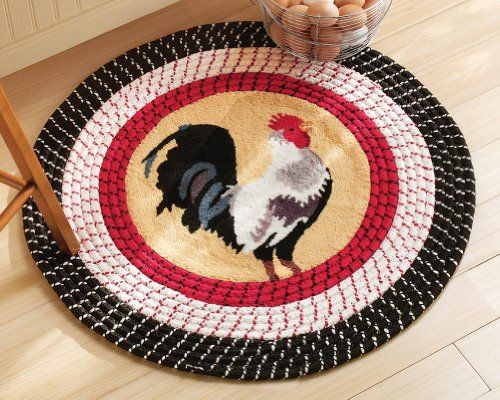 Rooster 20 X 30 Sweet Home Collection Braided Kitchen Rug Printed Oval Floor Mat Area Rugs Home Décor
