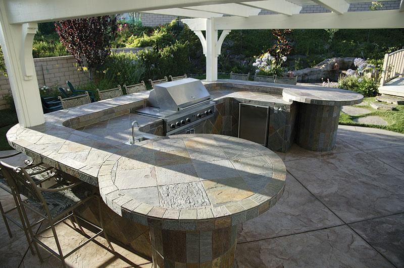 Elegant Granite Tile Outdoor Countertop outdoor kitchen tile