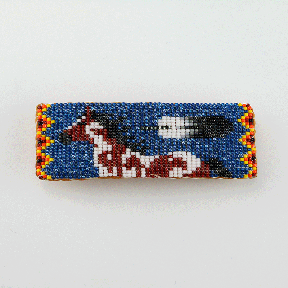 NAVAJO BEADED BARRETTE WITH HORSE BY ROSITA YAZZIE #horsepattern