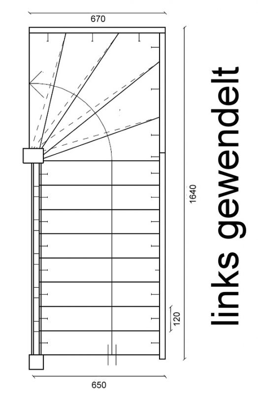 1 4 Gewendelte Treppe Maße Raumspartreppe Paderborn 1/4 oben gewendelt | Trappen, Plattegrond