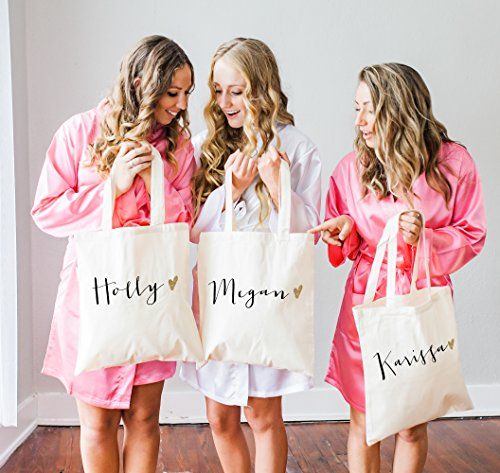 Personalized Glam Wedding Tote Bags For Bridal Party Bridesmaid Personalized Glam Wedding Tote Bags For Bridal Party Bridesmaid Gifts Bridesmaidaid Of Honor Totes