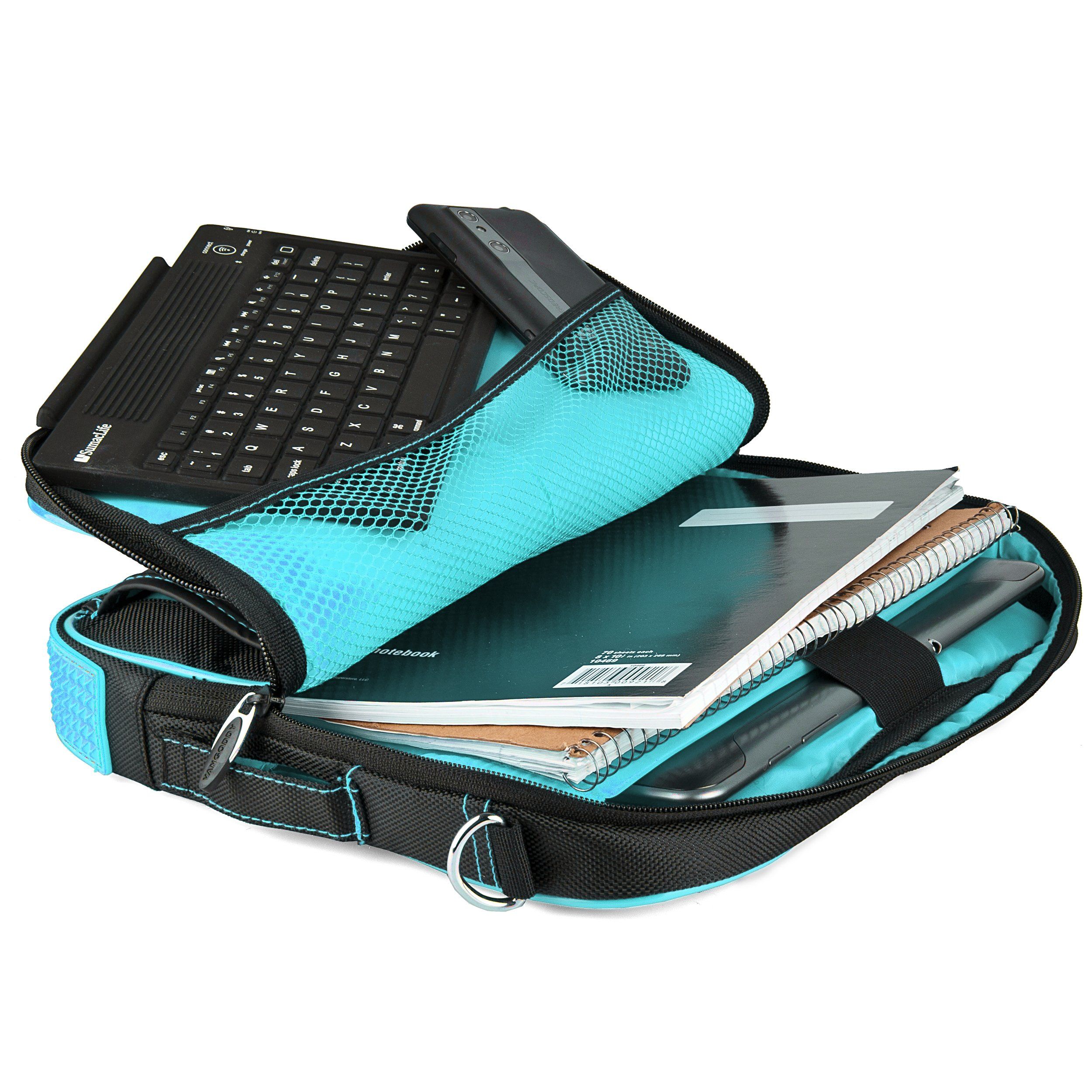 VanGoddy Pindar Messenger Bag Jet Black Carrying Case for Microsoft Surface Go//Surface Pro Series 10-12inch