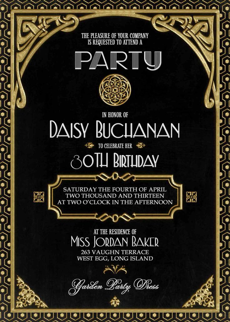 gatsby invitation art deco