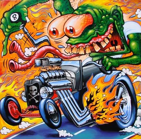monster hot rod art monster hot rod art