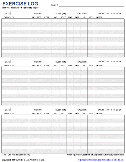 free printable exercise log