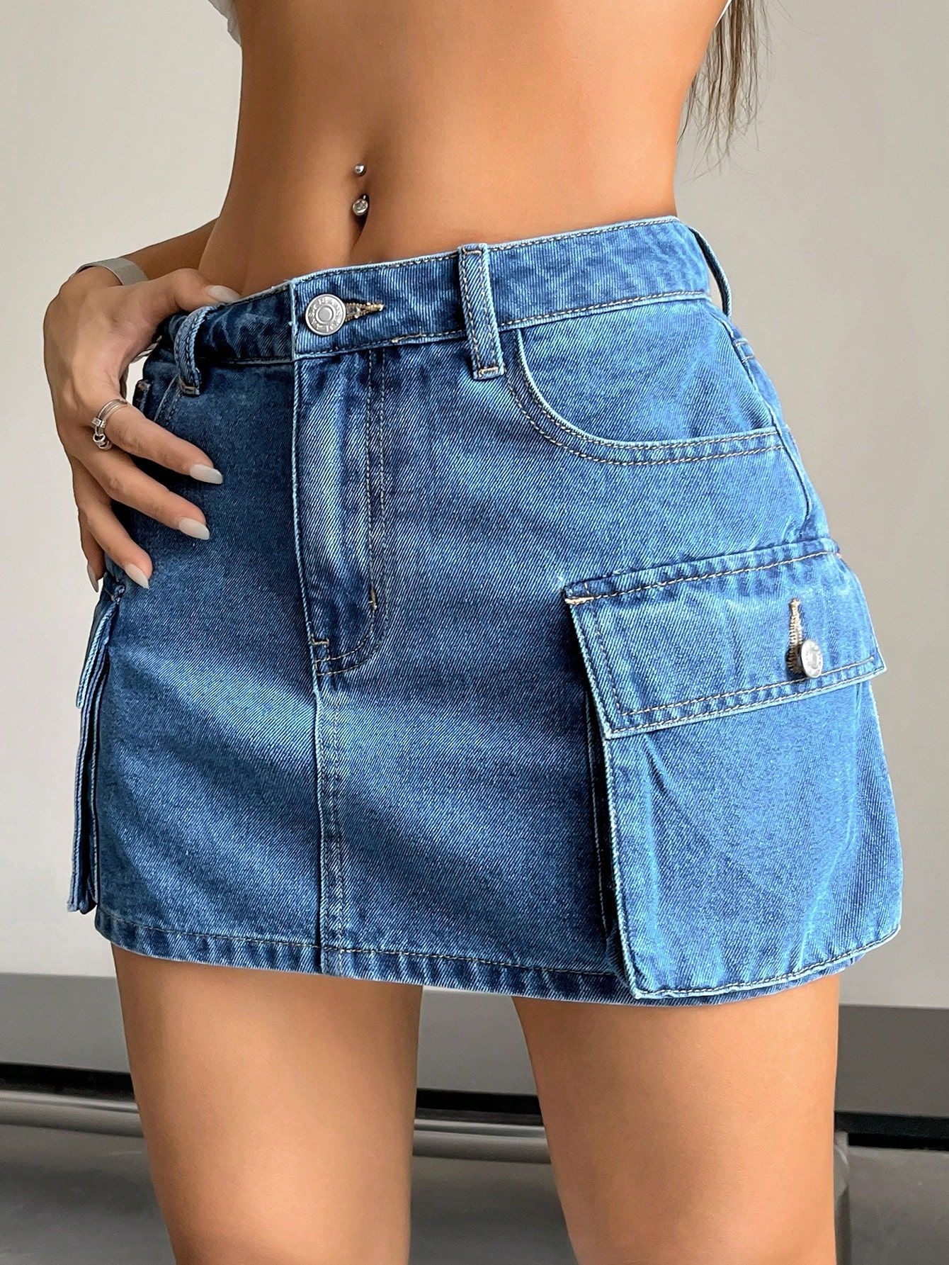 SHEIN USA | Denim skirt women, Denim skirt, Mini skirts