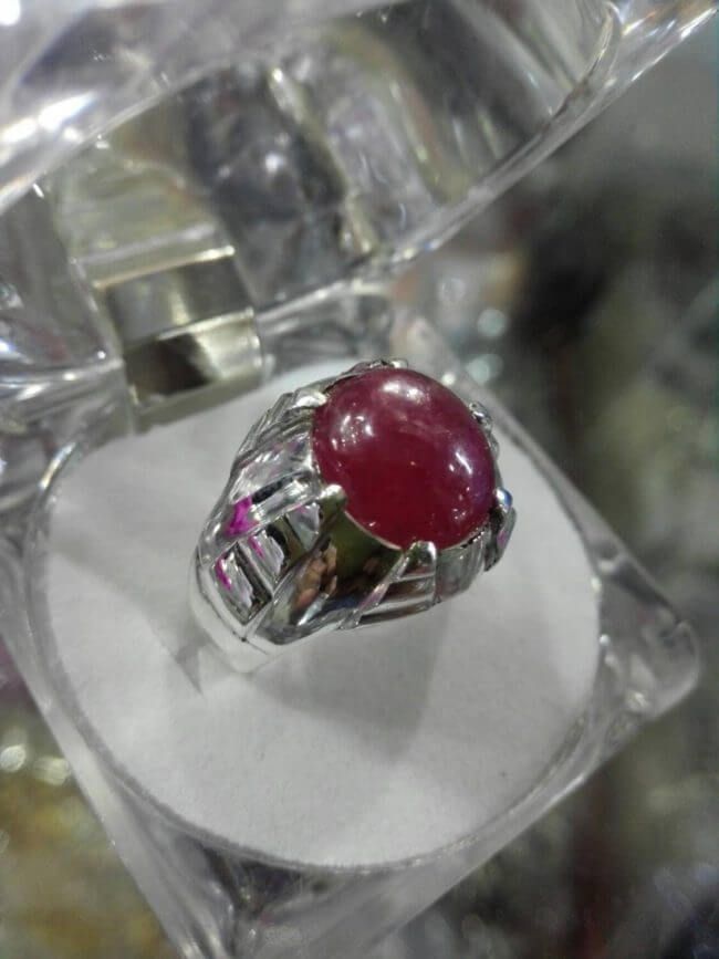 Mens Natural Ruby Ring for sale in 925 sterling silver with a great