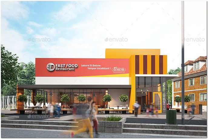 Download Restaurant Fast Food Outlet Mockups | Food mockup, Fast food, Food branding