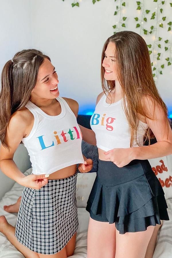 Big Little Reveal Theme || SHOP NOW! sorority decor, sorority crafts, little quotes, sorority, sorority little, gifts sorority. crafts sorority sorority sayings gifts for sorority little, big little canvases, sorority diy, sorority outfits, sorority fashion, sorority life outfits, rush sorority, sorority style, fashion Big Little Sorority Shirts, Big Little Shirts, Sorority Bid Day, Big Lil, Big Little Reveal, Sorority Girls, Sorority Canvas, Big/little Themes, Bid Day Themes