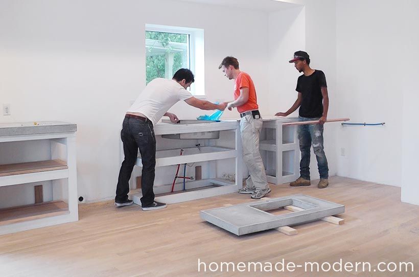 Homemade Modern Diy Ep87 Concrete Kitchen Countertops Step 15