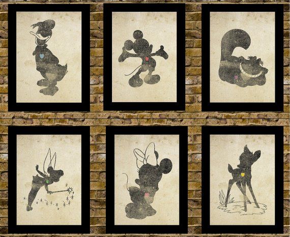 CUSTOM Disney Inspired Silhouettes: (7) 11 x17 Mic CUSTOM Disney Inspired Silhouettes: (7) 11 x17 Mic