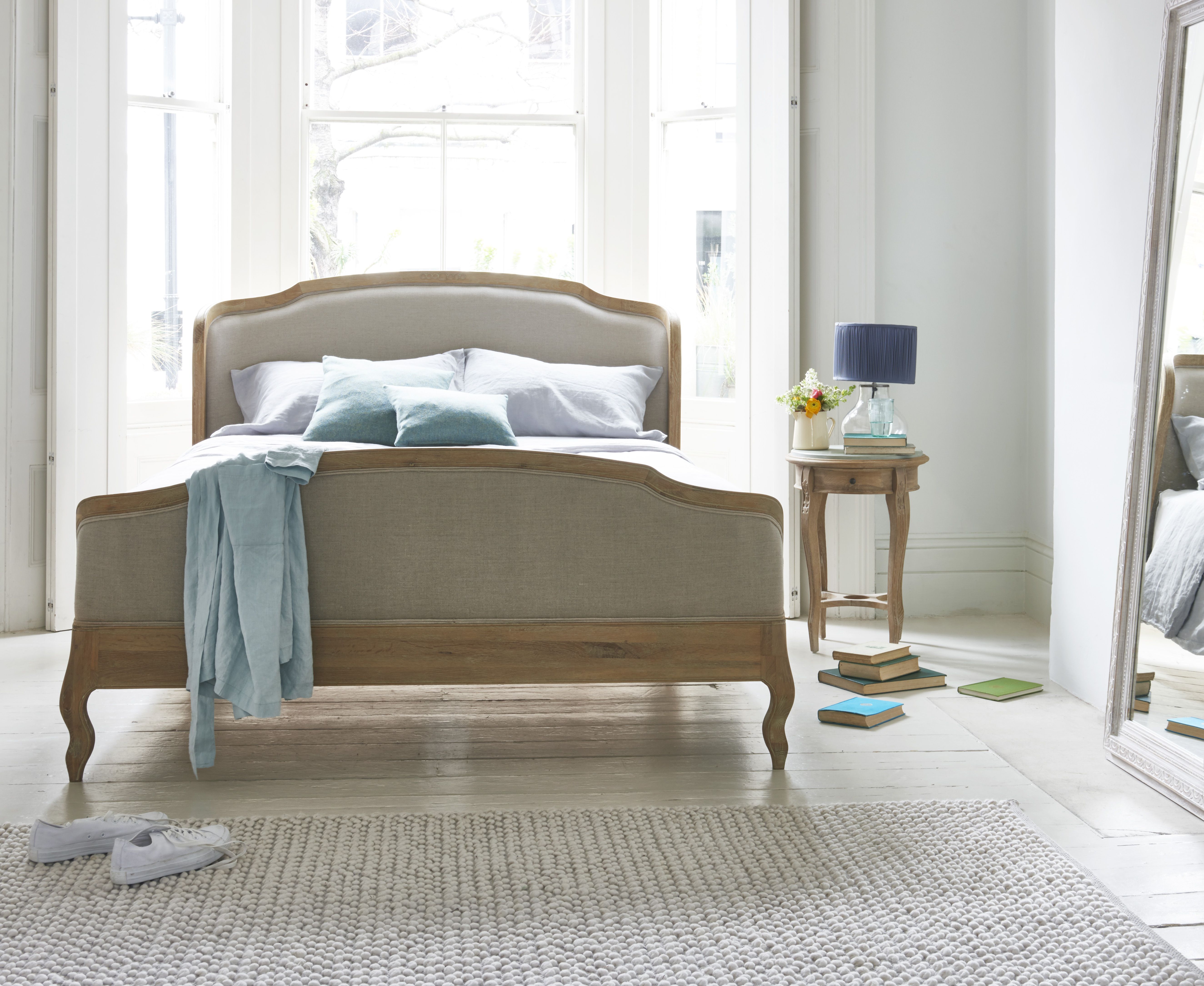 Elegant Bedroom Style With French Style Bed, Side Table And Elegant Bedroom Style With French Style Bed, Side Table And