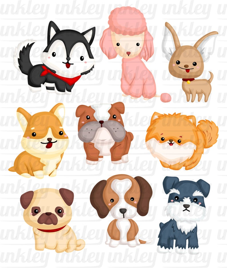 Download Dog Breeds Clipart Cute Dogs Clip Art Home Pet Free Svg Etsy In 2021 Dog Clip Art Animal Clipart Clipart Cute