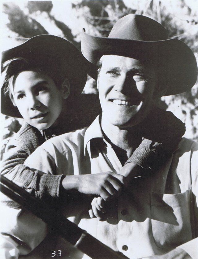 Johnny Crawford (Mark) and Chuck Connors (Lucas McCain) on the Rifleman