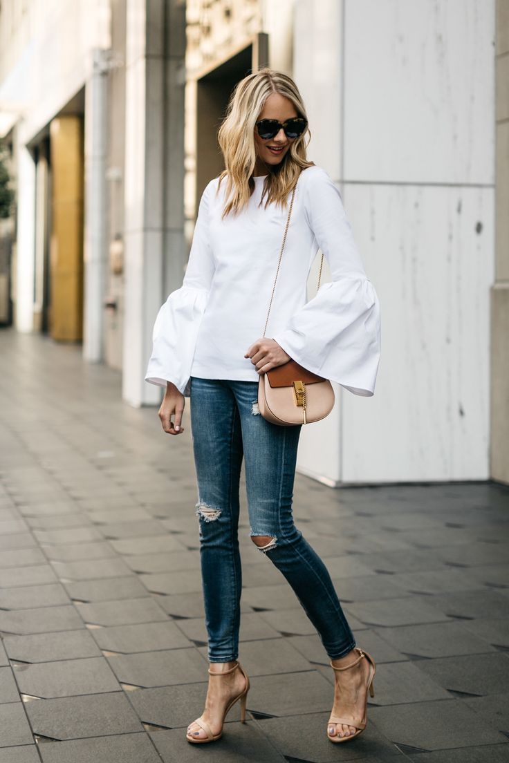 GREY JEANS & WHITE BLOUSE Vaqueros grises, Conjunto con pantalones grises, Ropa