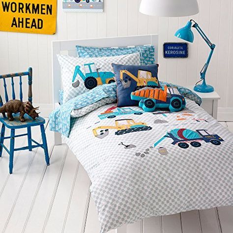 BLUE NEW Pottery Barn KIDS Braden Construction Toddler Crib Quilt